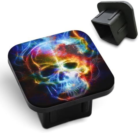 Skull Hitch Covers Blue Burning Skeleton Fire Human Flames Halloween Black by Unknown