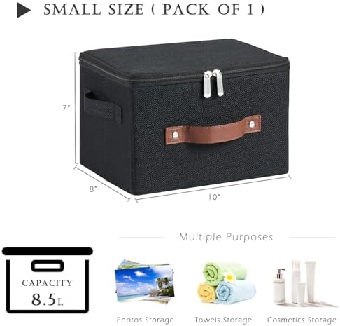 Storage Bins with Zipper Lids Decorative Lidded Baskets Boxes - Image 3