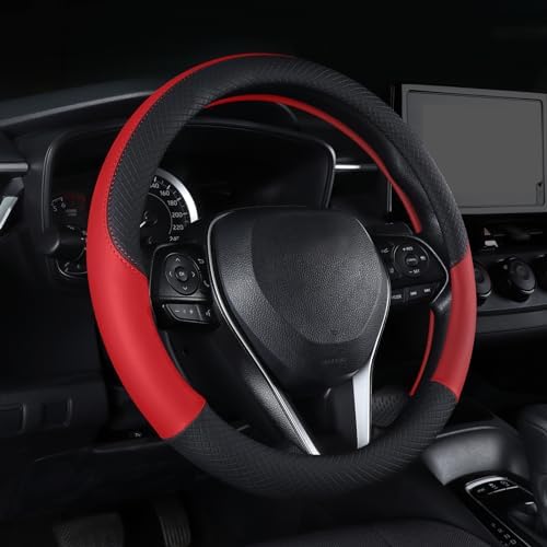 Auto Car Leather Steering Wheel Cover Anti Slip Wrap 15" by Follicomfy