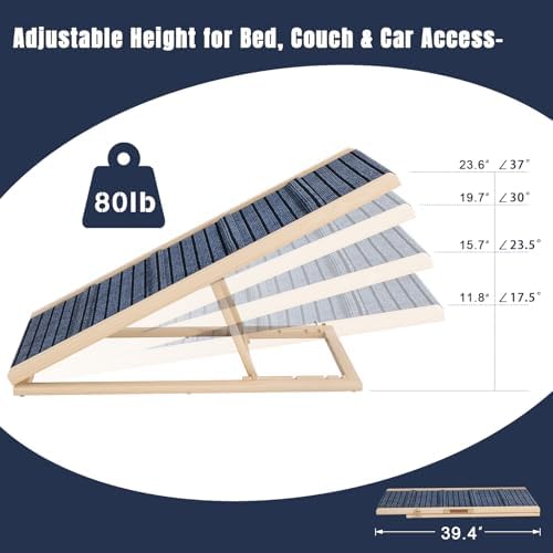 Adjustable Wooden Dog Ramp for Small & Medium Dogs, 39.4" Long x 15.8" Wide - Image 5