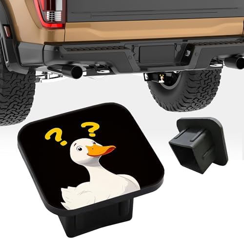 White Duck Hitch Receiver Cover 2" Yellow Question Marks Trailer Hitch Cover - Image 5