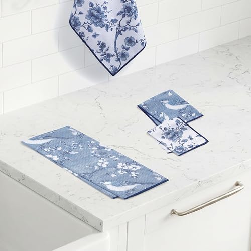 Ritz Waffle Microfiber Kitchen Towel 2pc Set – Birds & Blooms – Ultra Absorbent - Image 5