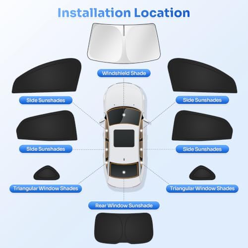 Canvcle Window Shades for 2021-2026 Ford Mustang Mach-E Accessories Windshield - Image 5