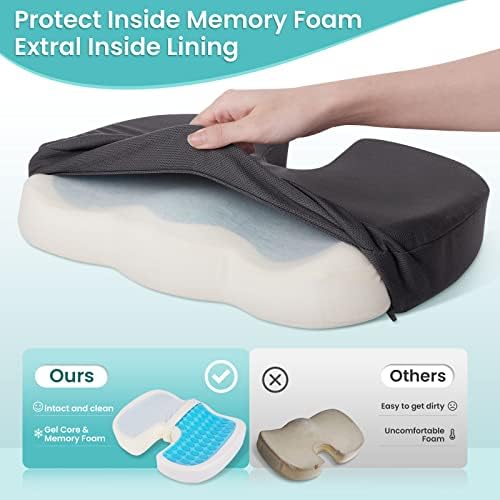 Gel Seat Cushion, Enhanced Memory Foam Cushion - Image 4