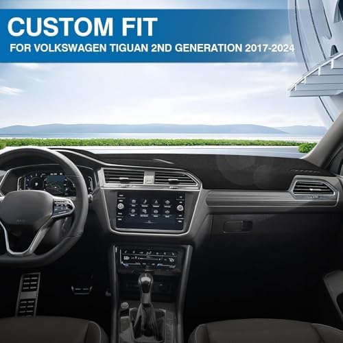 KUST Black Dash Cover for Volkswagen VW Tiguan 2017-2024 Polyester Dashboard - Image 3