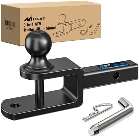 Nilight 3-in-1 ATV UTV Multi Hitch Mount | 1-7/8" Ball Fits 1-1/4" Receiver by Nilight
