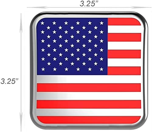 MULL USA Flag Metal Hitch Cover Plug Fits 2" Receiver - Image 3