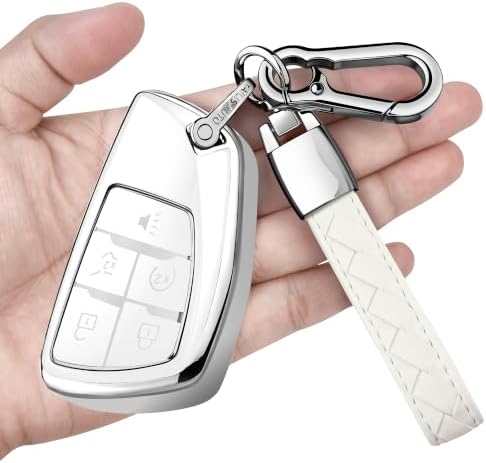 Soft Key Fob Cover with Keychain, 2021-2026 Chevy GMC Smart Key Protector by Sindeda