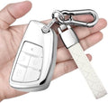 Soft Key Fob Cover with Keychain, 2021-2026 Chevy GMC Smart Key Protector by Sindeda