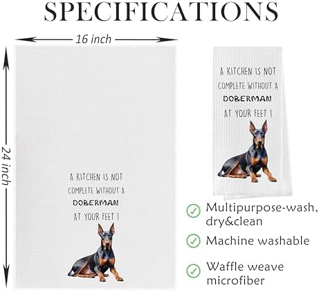 Funny Doberman Dish Towels Set - Image 2