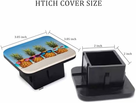 Tow Hitch Covers Pineapples, Funny Pineapples Sunglasses Beach Sand Ocean Sea - Image 2