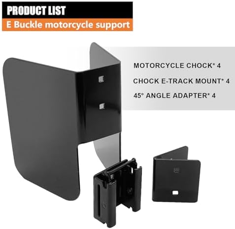 4Pack E-Track Wheel Chock for Motorcycle, E Track Dirt Bike Wheel Chocks - Image 4