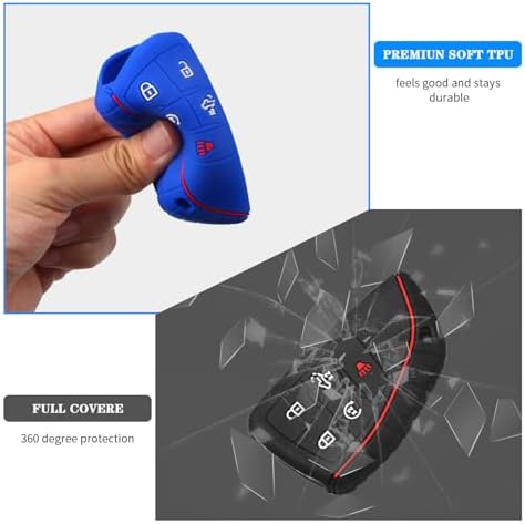 QBUC 2 Pcs Key Fob Cover for Chevy, 5 Buttons Silicone - Image 5
