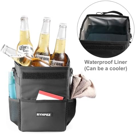 Ryhpez Car Trash Can with Lid, Hanging Trash Bin Car Garbage Can - Image 6