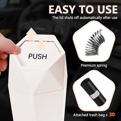 Car Trash Can with Lid, 30 Trash Bags, 2 Pack - Image 2
