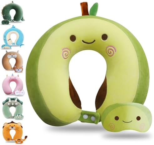 Cute Travel Pillow with Sleep Eye Mask Cartoon Headrest & Neck Pillow by Sexysamba