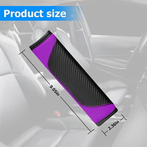 AUCELI 2PCS Carbon Fiber Car Seat Belt Cover, Breathable Leather - Image 2
