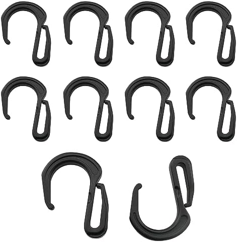 10PCS Plastic S Hook Clips Elastic Rope Hooks Nylon Mesh Hooks Suitable by ZZLZX