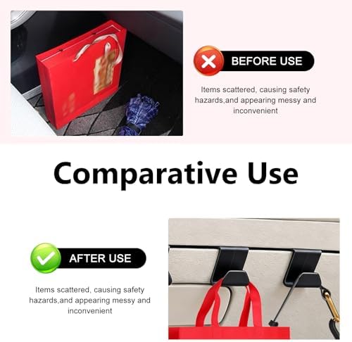 4 PCS Car Glove Box Hooks, Self-Adhesive Car Glove Box Hook Organizer, - Image 3