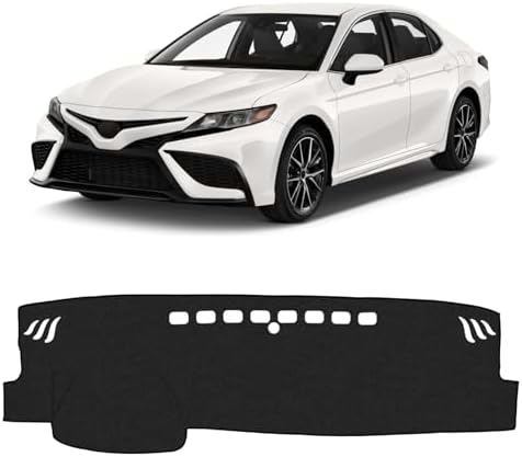 KUST Black Dash Cover for Toyota Camry 2018-2022 2023 2024 Polyester Dashboard by KUST