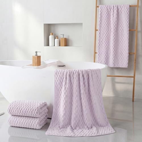 REDKISS 4 Pack Purple Bath Towels - Image 5