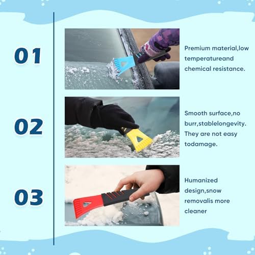 Frienda 18 Pcs Ice Scrapers for Car Windshield Frost Remover Winter - Image 4
