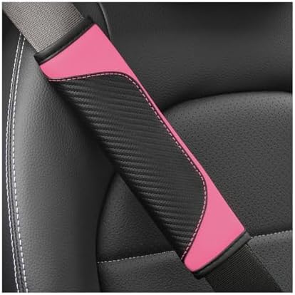 Osilly 2PCS Carbon Fiber Leather Seat Belt Shoulder Pads by Osilly