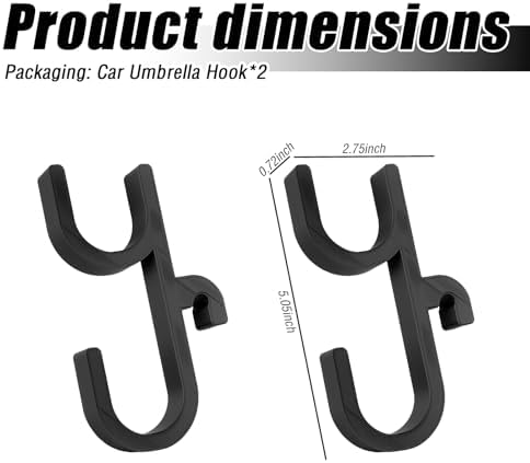 2PCS Car Umbrella Holder with Double Hook Design - Image 2