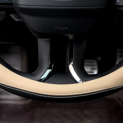 Valleycomfy Microfiber Leather Steering Wheel Cover Universal 15 inch - Image 4