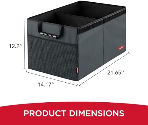 Rubbermaid Car Organizer, Collapsible Trunk Organizer, 2 Compartments - Image 5