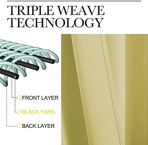 NICETOWN Bedroom Curtain Panels Blackout Draperies, Thermal Insulated Solid - Image 4