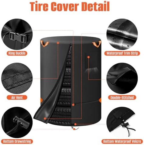 Tire Storage Cover Holds 4 Tires Diameter 32in - Image 5