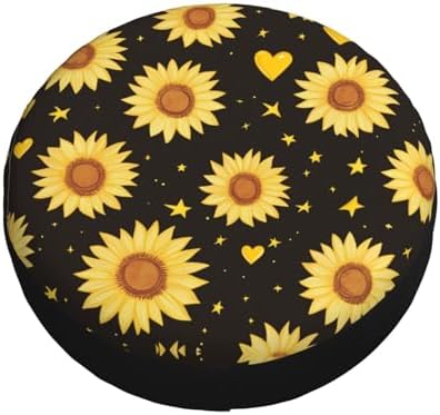 Yellow Sunflowers Stars Heart Spare Tire Cover Wheel Protectors - Image 3