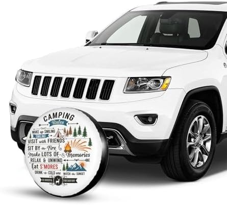 Camping Rules Spare Tire Cover Wheel Protector Universal Fit - Image 2