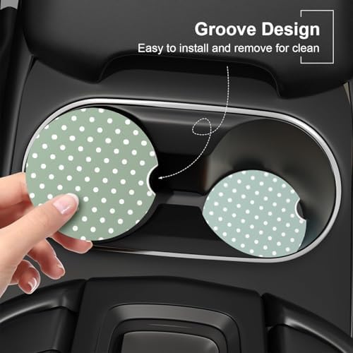 Ceramic Car Coasters – Absorbent Car Cup Holder Coaster Set - Image 2