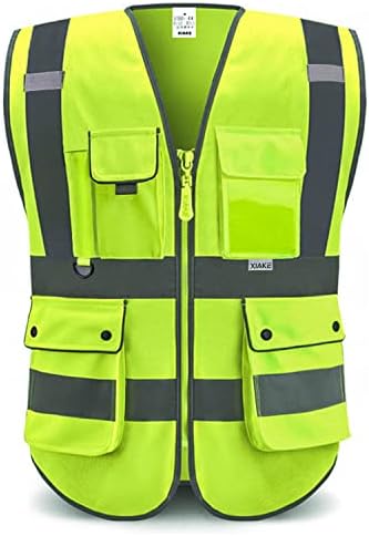 XIAKE Reflective Safety Vest for Men & Women High Visibility Class 2 Vest by XIAKE