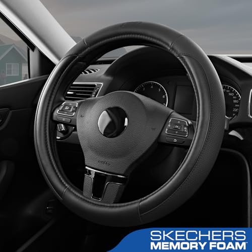 Skechers Steering Wheel Cover Memory Foam, Luxury Leather Steering Wheel Covers - Image 3