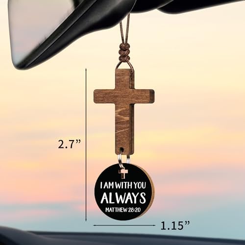 Christian Gifts for Men, Daily Bible Verse Cross for Car Mirror Hanging - Image 2