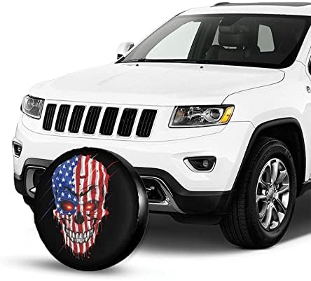 American Flag Skull Patriotic Spare Tire Cover, Universal Wheel Tire Cover - Image 5