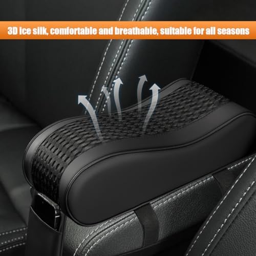 Car Armrest Cushion, Leather Memory Foam Car Center Console Arm Rest Pillow - Image 3