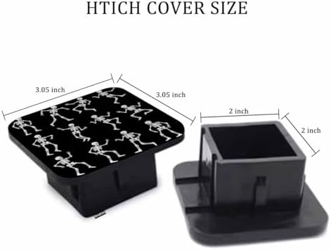 Trailer Hitch Cover Plug Skeleton Skull, Funny Cute Dancing Skeleton Skulls - Image 2
