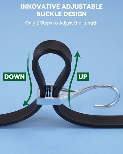 Lucky Straps 36 Inch Adjustable Rubber Bungee Cords, 8 Pack - Image 3