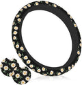 Daisy Flower Steering Wheel Cover 15 Inch + 2Pc Cute car Coasters Set by Unknown