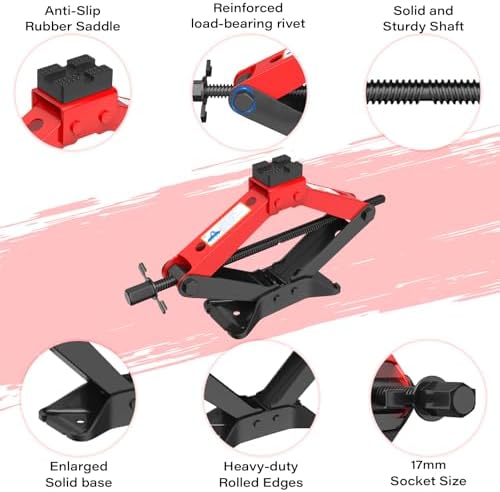 Portable Car Jack Kit 3 Ton, Heavy Duty Scissor Jack - Image 6