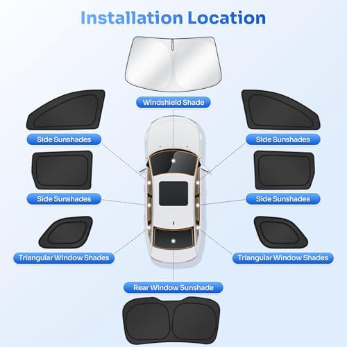Canvcle Window Shades for 2017-2025 Jeep Compass Accessories Windshield Sun - Image 5