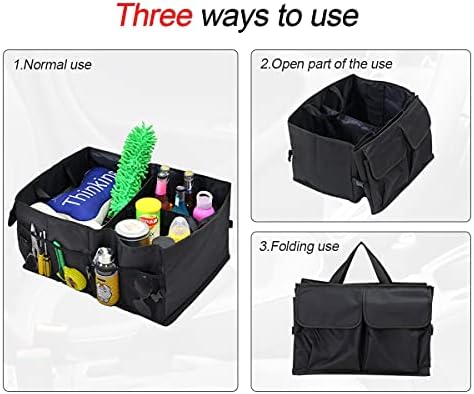 8sanlione Car Trunk Organizer, 3 Compartments, 7 Storage Areas - Image 4