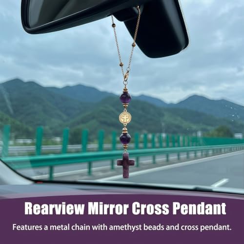 Crystal Hanging Car Charm, Stone Style Car Decor - Image 2