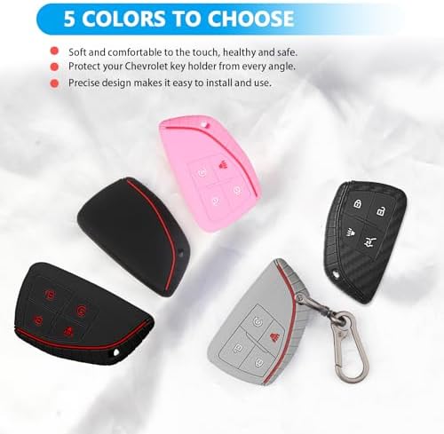 QBUC 2 Pcs for Chevy Key Fob Cover, 4 Buttons Silicone - Image 6