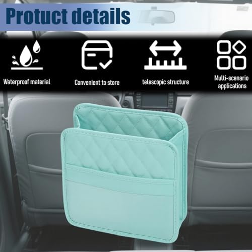 Car Seat Back Organizer, Leather Automotive Backseat Hanging Storage Pocket - Image 3