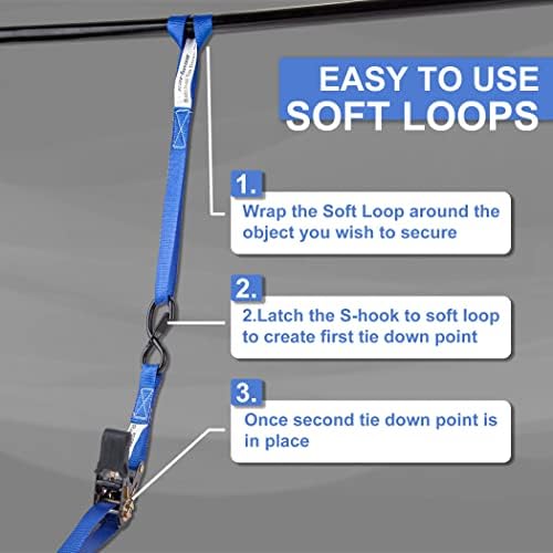 CARTMAN Ratchet Straps, 15 ft x 1 in, 2000 lb Break - Image 5